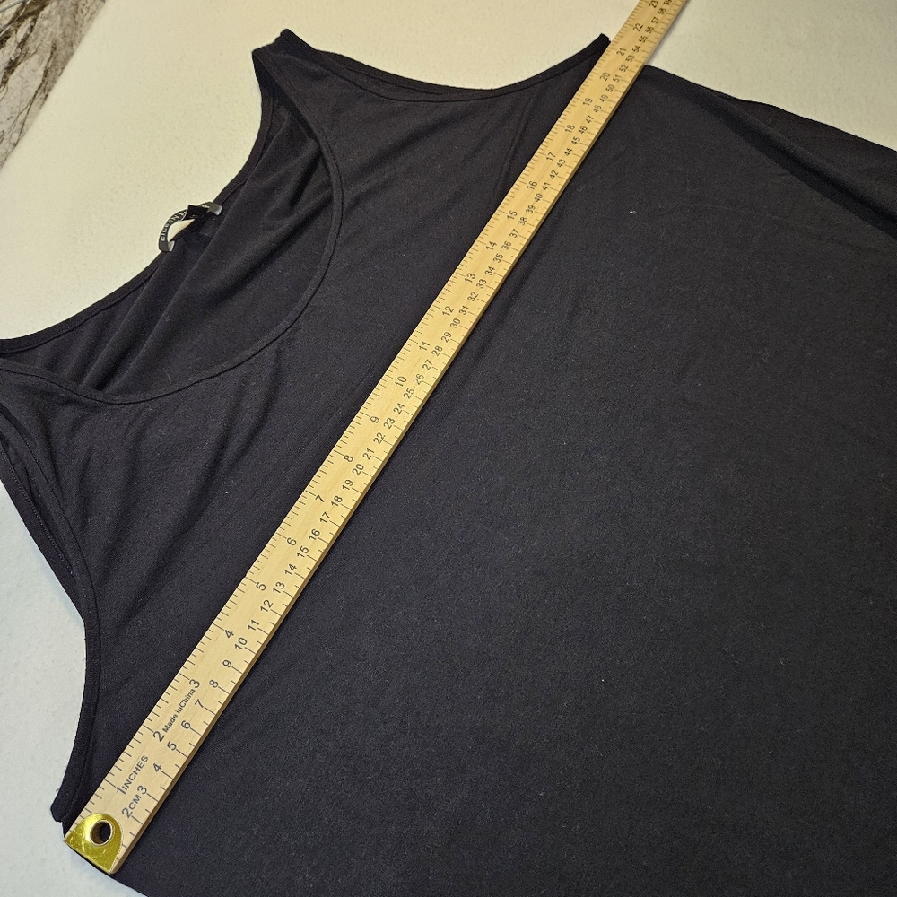 Eileen Fisher Classic Flowy Maxi Sleeveless Black Dress Size XL - Picture 6 of 9